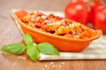 Spicy Chicken Penne Pasta Stock Photo