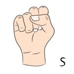 Sign Language And The Alphabet,the Letter S Stock Photo