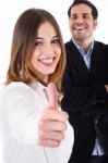 Business Women Showing Thumbsup Stock Photo