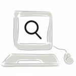 Search Icon On Computer Stock Photo