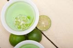 Green Lime Lemonade Stock Photo