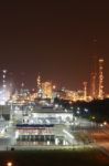 Chemical Plant In Night Time Stock Photo