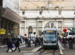 Tram In Rome Stock Photo