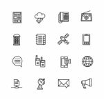 Communication Icon Set On White Background Stock Photo