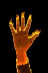 Hand Of Fire Business Man Glow In The Dark Stock Photo