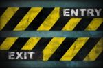 Entry Exit Sign Stock Photo