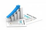 Business Graph With Chart Stock Photo