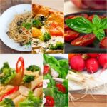 Healthy Vegetarian Vegan Food Collage Stock Photo