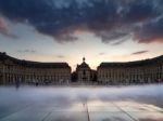 Miroir D'eau At Place De La Bourse In Bordeaux Stock Photo