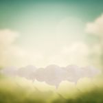 Cloud Sign On Abstract Blurred Nature Background Stock Photo