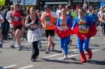 Runners At The London Marathon Stock Photo