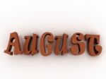 August Sign With Colour. 3d Paper Illustration Stock Photo