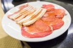 Bacon And Sliced Pork Stock Photo