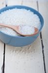 Raw White Rice Stock Photo