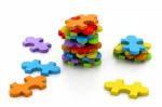 Multicolored Jigsaw Pizzle Stock Photo