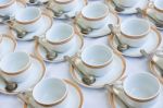 Many Rows Of Coffee Cup Stock Photo