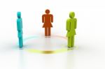 3d People Standing In Arrow Circle Stock Photo