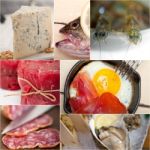 High Protein Food Collection Collage Stock Photo