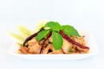 Hot Spicy Thai Cuisine Pork Salad Stock Photo