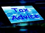 Tax Advice On Phone Shows Tax Help Online Stock Photo