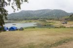 Tourist Tent In Camp Stock Photo