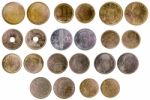 Different Old Spanish Coins Stock Photo