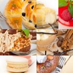 Fresh Dessert Cake Collage Stock Photo