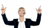 Jubilant Businesswoman Celebrating Her Success Stock Photo