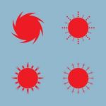 Sun Icon Set Stock Photo