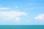 Thailand Ocean - Beautiful Seascape Sea Horizon And Blue Sky Stock Photo