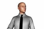 3d Rendering Of Businessman Looking Sideways Stock Photo