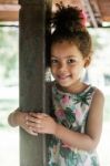 Portrait Of Half-caste Children In Park Stock Photo