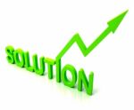 Green Solution Word Shows Success And Strategy Stock Photo