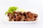 Grilled Pork Chitterlings Stock Photo