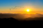 Sunrise At Deogyusan Mountains In Winter,south Korea Stock Photo