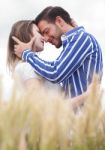 Couple In Love Under The Sky Stock Photo