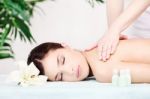 Woman On Shoulder Massage Stock Photo