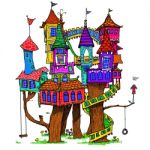 Fantasy Tree House Stock Photo