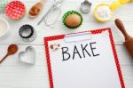 Baking Background With Ingredients Stock Photo