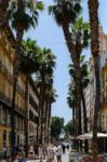 Malaga, Andalucia/spain - July 5 :view Of The City Centre Of Mal Stock Photo