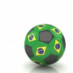 Brasil Soccer Ball Isolated White Background Stock Photo