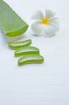 Aloe Vera Sliced And Leaf Isolated Stock Photo