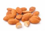 Almond Nuts Isolated On White Background Stock Photo