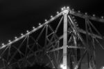 Story Bridge In Brisbane. Black And White Stock Photo