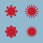 Sun Icon Set Stock Photo