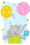 Elephant With Balloon Stock Photo