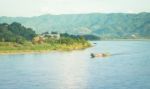 Shipping Lao Boat On The Mae Khong River Stock Photo