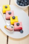 Strawberry And Mango Mousse Dessert Cake Stock Photo