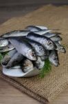 Salted Sprats Stock Photo