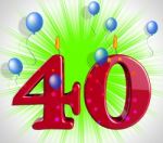 Number Forty Party Show Party Decorations Or Birthday Cake Stock Photo